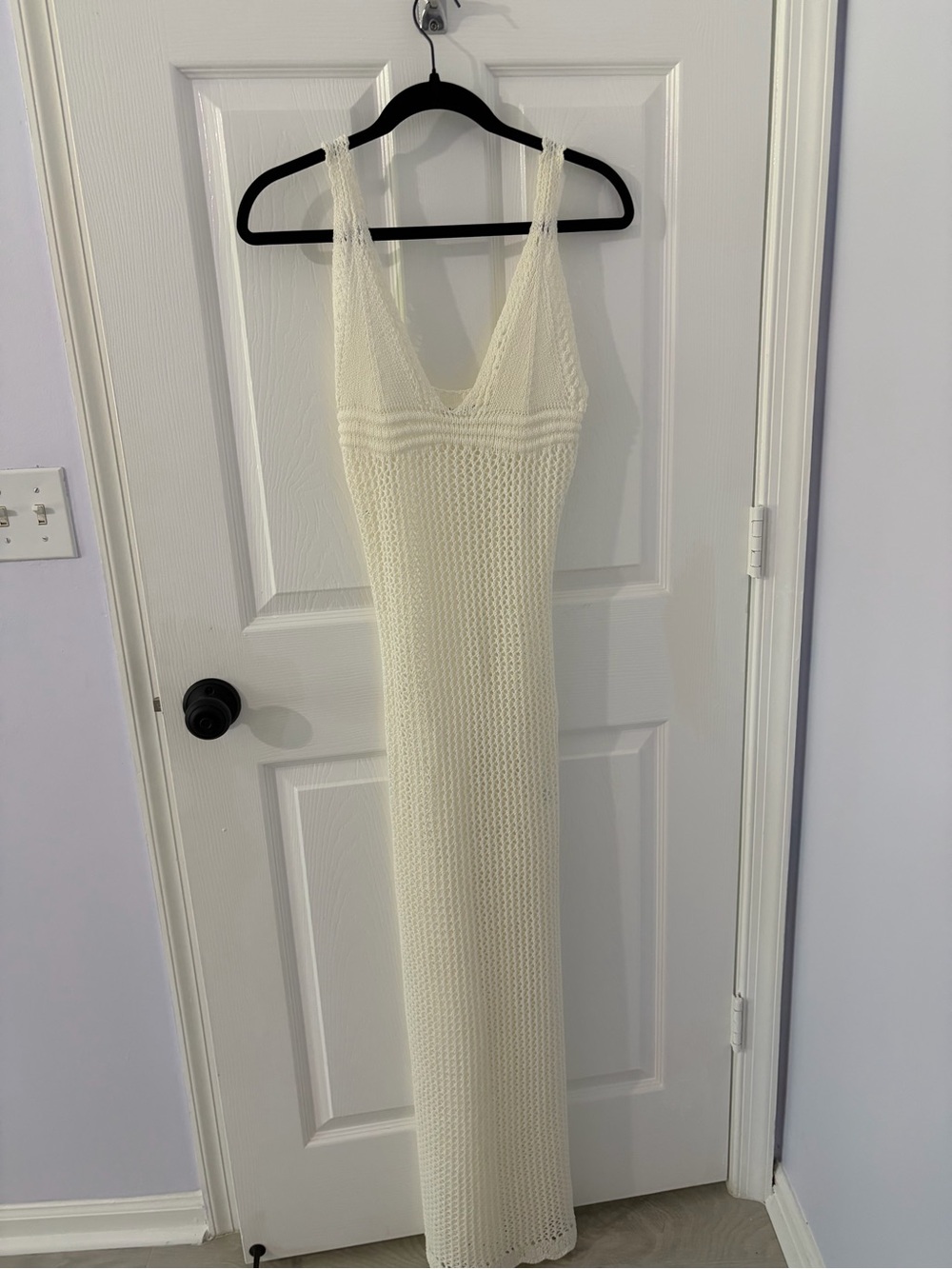 Kulani Kinis Crochet V-neck Maxi Dress in Ivory-Small - Picture 2 of 7